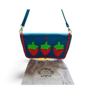 Lulu Guinness Blue Strawberry Bag